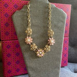 Gold flower statement necklace